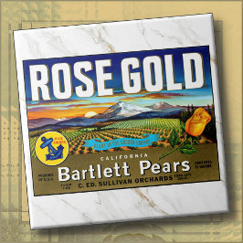 KERAMISKA PLATTOR - ''Rose Gold'' - Crate Etikett Kakelplatta