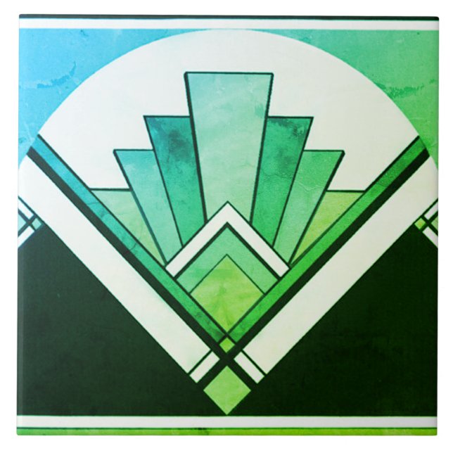 Keramiska plattor - Sangria Art Deco Fläkt Design  Kakelplatta (Framsidan)