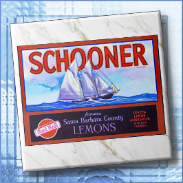 KERAMISKA PLATTOR - "Schooner" Citroner - Låsetike Kakelplatta