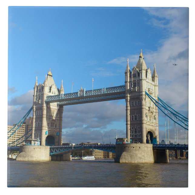Keramiska plattor. Tower Bridge London. Kakelplatta (Framsidan)
