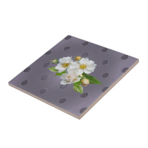 Keramiska plattor, vit Blommigt Grått Kakelplatta