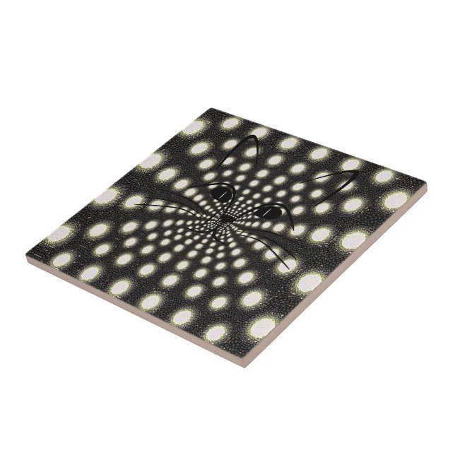 Keramiska plattor, vita och svarta cirkulära katte kakelplatta (Sidan)