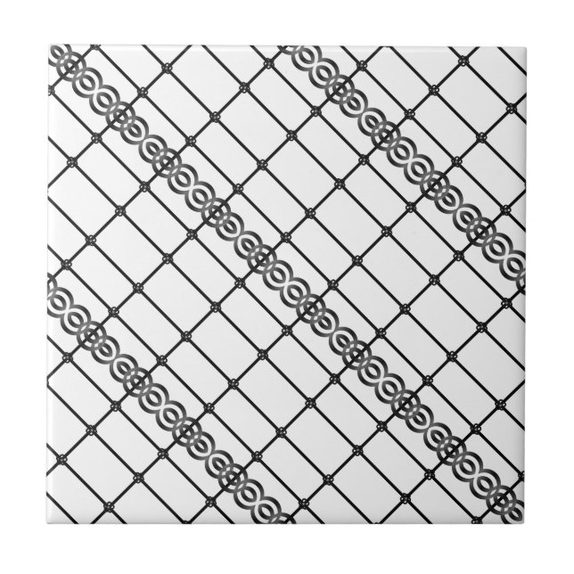 Keramiska plattor, vita och svarta kakelplatta (Framsidan)