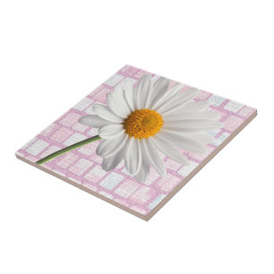 Keramiska plattor Vita Tusenskönor Blommig Kakelplatta