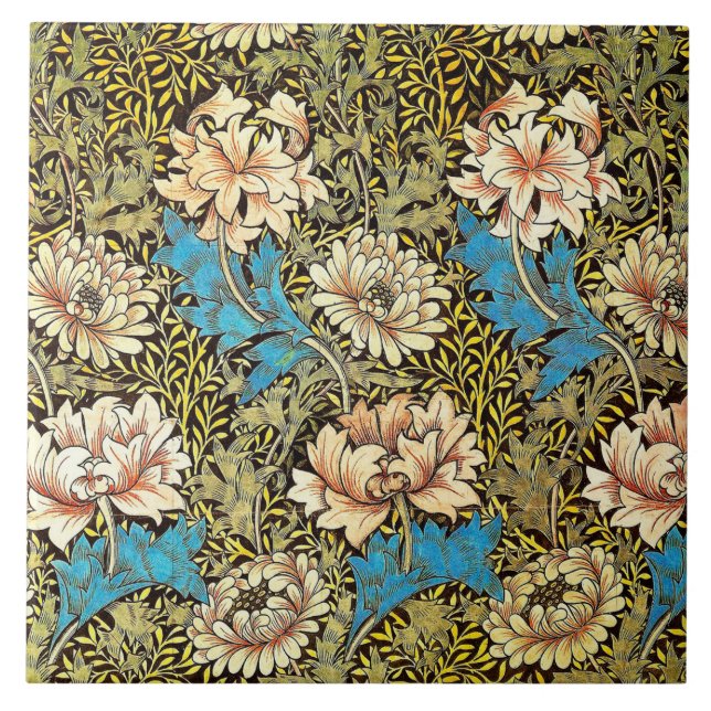Keramiska plattor William Morris-design 019 Kakelplatta (Framsidan)