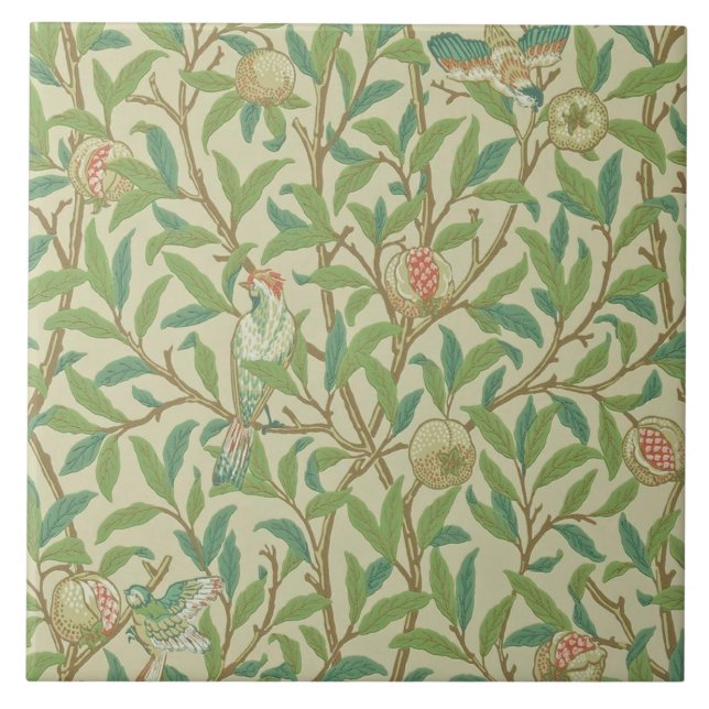 Keramiska plattor William Morris-design 09 Kakelplatta (Framsidan)