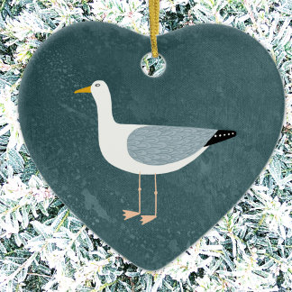 Keramiska prydnadsföremål i Cute Fiskmås Julgransprydnad Keramik