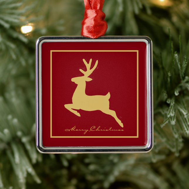 Keramiska prydnadsföremål i guld hjort God jul Julgransprydnad Metall (Träd)