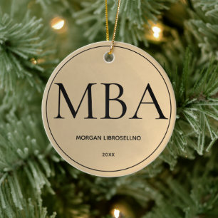 Keramiska prydnadsföremål i Guld MBA Studenten Julgransprydnad Keramik