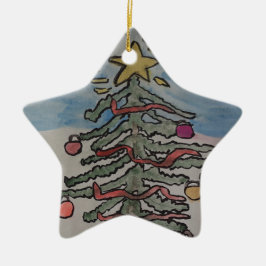 Keramiska prydnadsföremål i snögubbe & Julgran Julgransprydnad Keramik