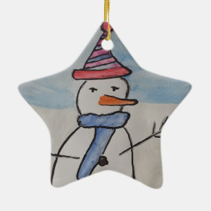 Keramiska prydnadsföremål i snögubbe & Julgran Julgransprydnad Keramik