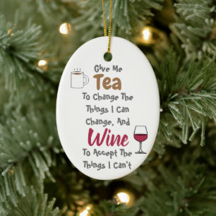 Keramiska prydnadsföremål i Tea och Vin Julgransprydnad Keramik