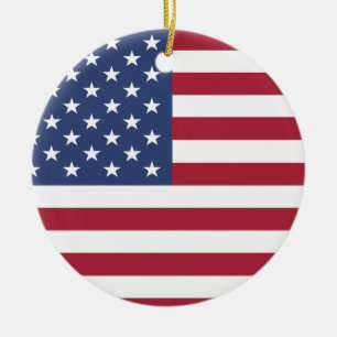 Keramiska prydnadsföremål i USA flagga Design Julgransprydnad Keramik