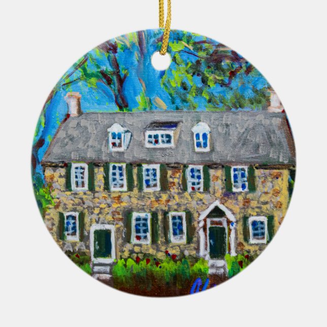 Keramiska prydnadsföremål som skildrar historiska  julgransprydnad keramik (Framsidan)