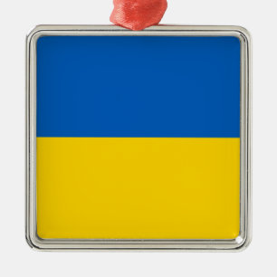 Keramiska prydnadsföremål, ukrainska Flagga (Ukrai Julgransprydnad Metall