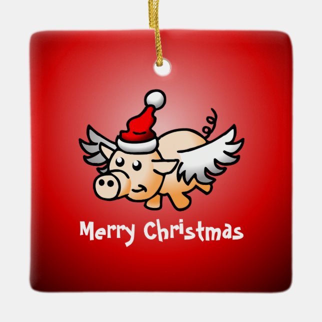 Keramiska prydnadsföremål under Gris Julgransprydnad Keramik (Framsida)