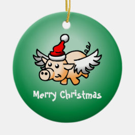 Keramiska prydnadsföremål under Gris Julgransprydnad Keramik