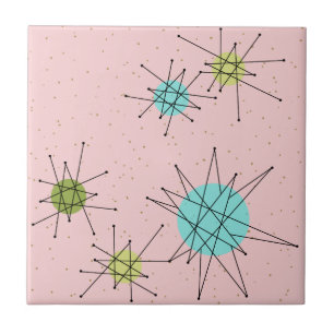Keramiska rosa Iconic atom- Starbursts belägger Kakelplatta