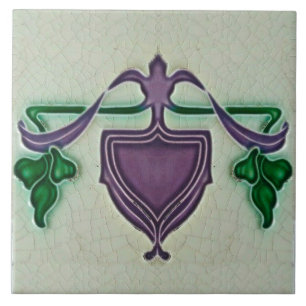 Keramiska väggplattor, art nouveau stil kakelplatta