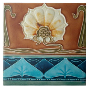 Keramiska väggplattor, art nouveau stil kakelplatta