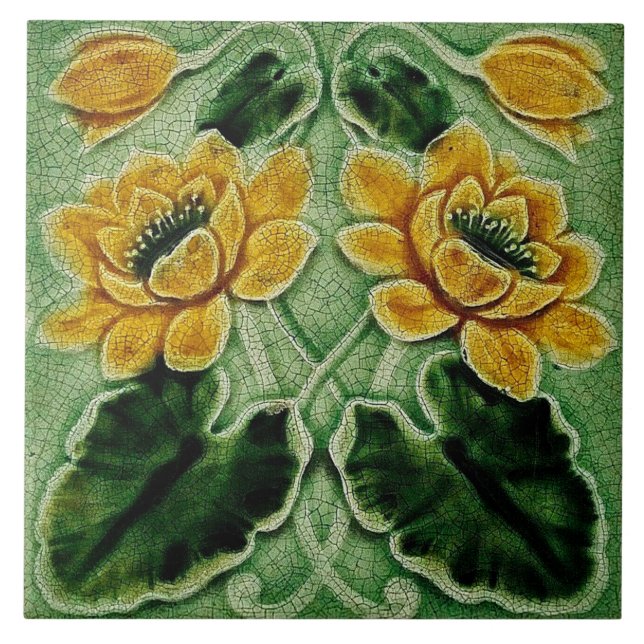 Keramiska väggplattor, art nouveau stil kakelplatta (Framsidan)