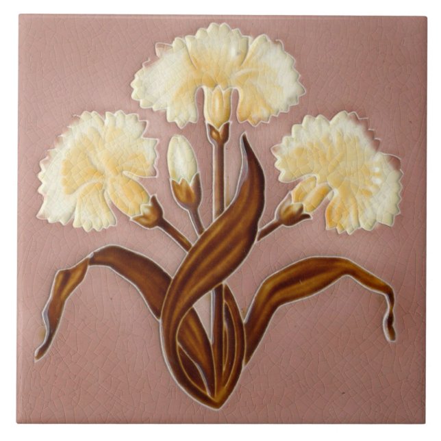 Keramiska väggplattor, art nouveau stil kakelplatta (Framsidan)