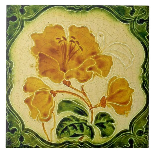 Keramiska väggplattor, art nouveau stil kakelplatta (Framsidan)