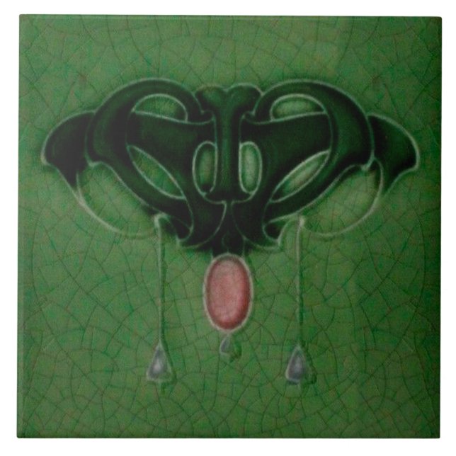 Keramiska väggplattor, art nouveau stil kakelplatta (Framsidan)