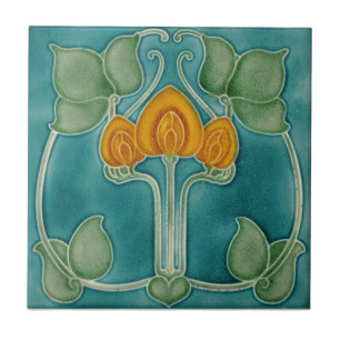 Keramiska väggplattor - Traditionellt Art nouveau- Kakelplatta