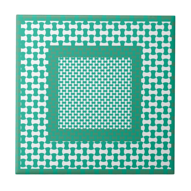 Keramiskt belägga med tegel, det gröna geometriska kakelplatta (Framsidan)