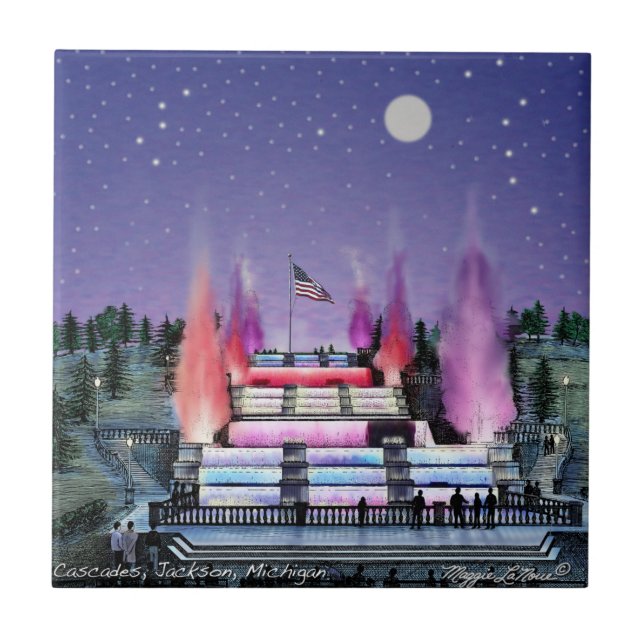 Keramiskt belägga med tegel - kaskader Jackson Kakelplatta (Framsidan)