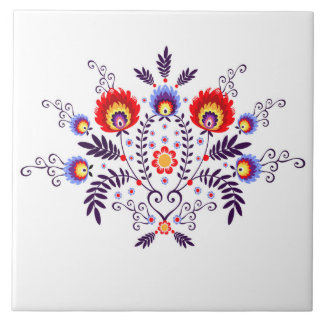 Keramiskt belägga med tegel med polska mönsterfolk kakelplatta