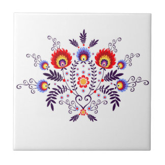 Keramiskt belägga med tegel med polska mönsterfolk kakelplatta