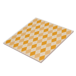 keramiskt belägga med tegel Retro gul argyle Kakelplatta