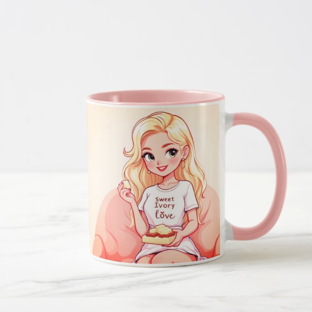 Keramiskt Blond Skönhetsmugg - Levande Gult Hår Mugg (Höger)