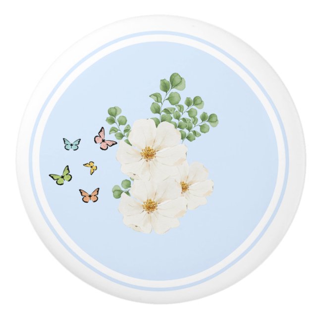 Keramiskt dörrkadmium - Blommigt Knopp (Framsidan)