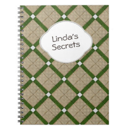 Keramiskt hårdna belägger med tegel grön grå anteckningsbok med spiral