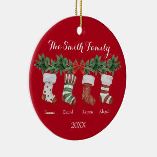 Keramiskt julfamiljsäkrörelse Ornament