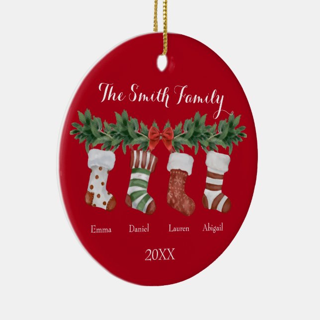 Keramiskt julfamiljsäkrörelse Ornament (Höger)