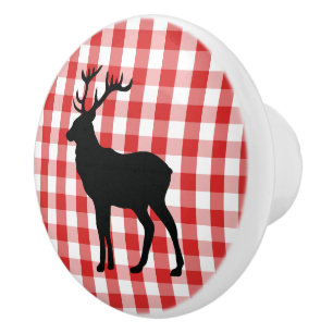 Keramiskt kabinett Knob-Red Play & Elk Knopp