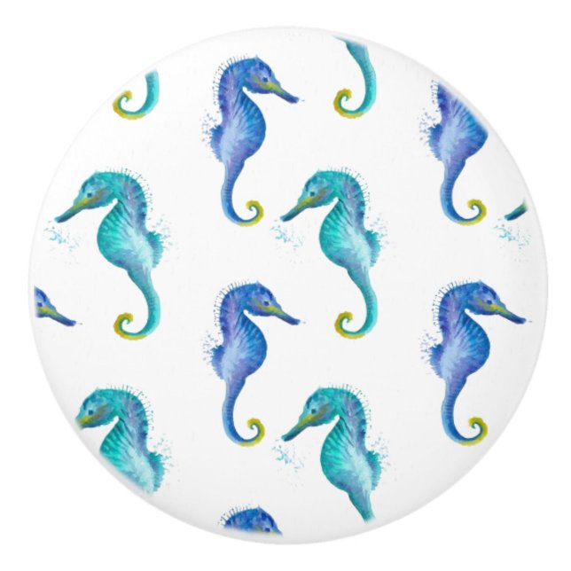 Keramiskt kabinett Knob-Seahorse Ceramic Knob Knopp (Framsidan)