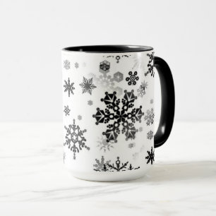 Keramiskt kaffe Mugg-Black Snöflingor Mugg
