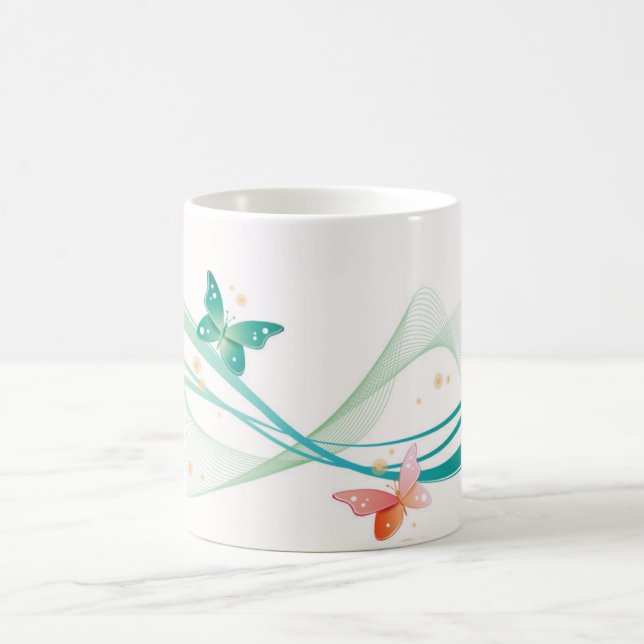 Keramiskt kaffe Mugg-Butterflies Kaffemugg (Center)
