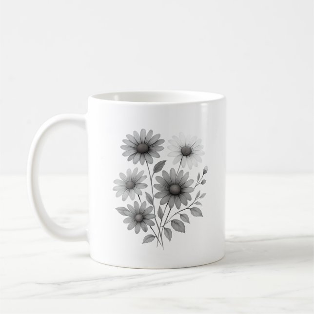 Keramiskt kaffe Mugg - Daisy design - korrin & Co (Vänster)