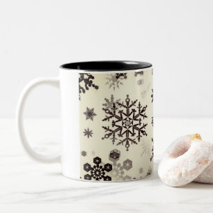 Keramiskt kaffe Mugg-Smokey Snöflingor Två-Tonad Mugg