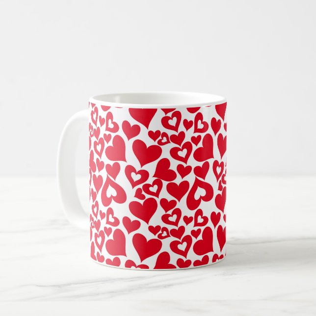 Keramiskt kaffe Mugg-Valentine Hearts Kaffemugg (Framsida vänster)