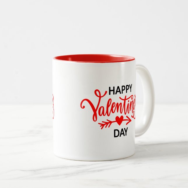 Keramiskt kaffe Mugg-Valentine Hearts Två-Tonad Mugg (Framsida höger)