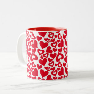 Keramiskt kaffe Mugg-Valentine Hearts Två-Tonad Mugg