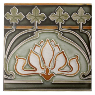 Keramiskt Klinker - Repo Art Nouveau Kant Kakelplatta