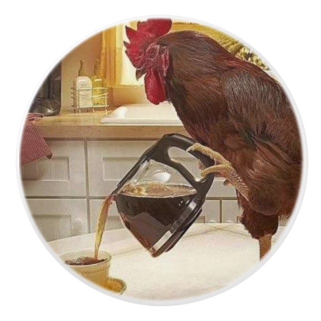 Keramiskt knopp*** Resa upp-EN-Klotter kaffe Knopp (Framsidan)